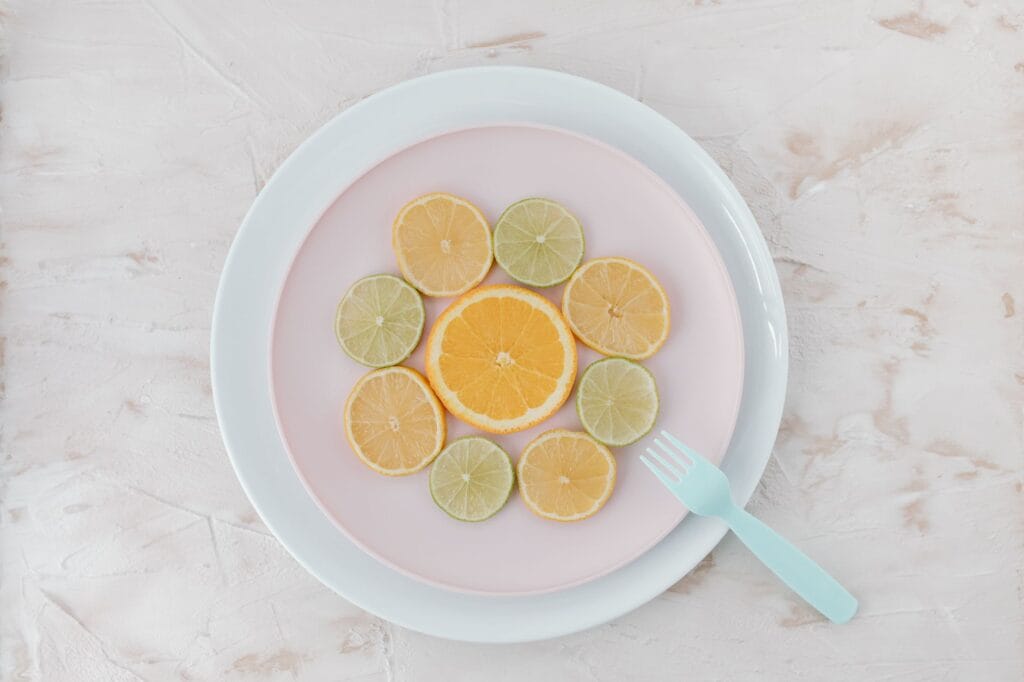 Plasterki limonki i pomarańczy na ceramic